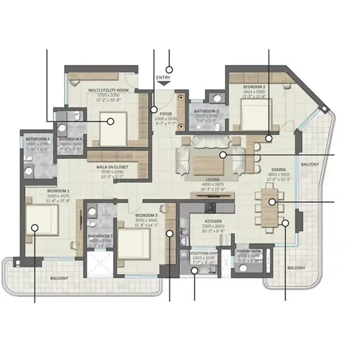 Sobha Crescent 4 BHK Large Layout
